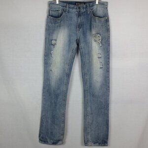 90s CJ Black Jeans Faded Distressed Acid Washed Slim Straight Men's Size 32/34